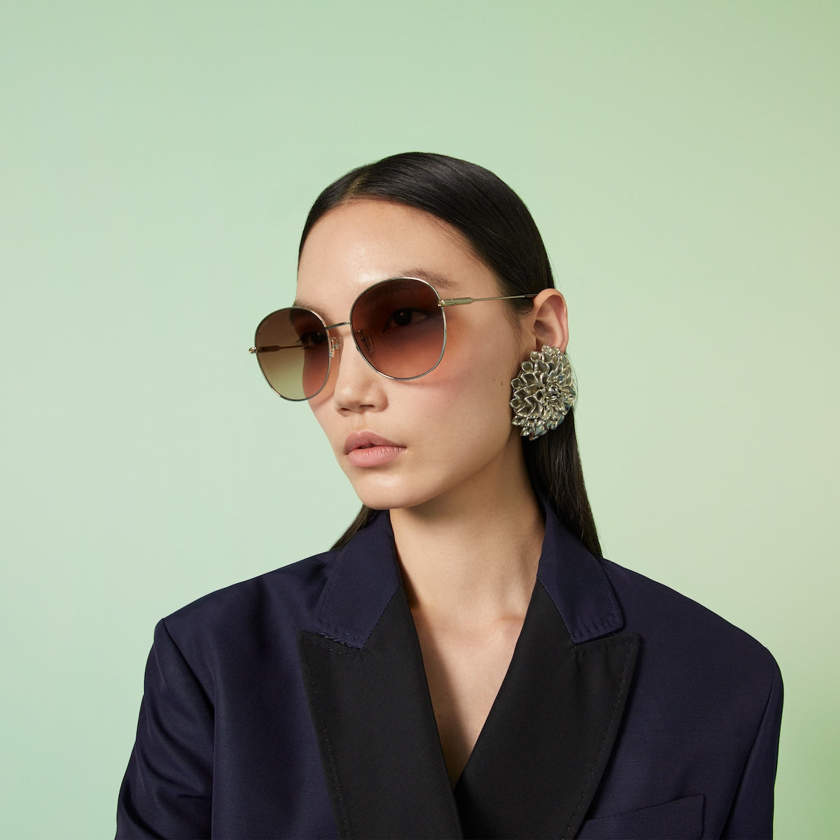 Kính Mát GUCCI Specialized Fit Round Sunglasses #Silver - Kallos Vietnam