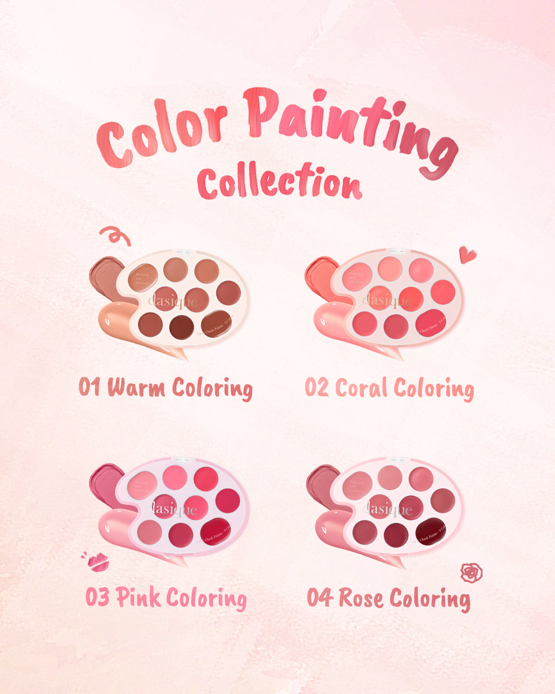 Bảng Son Má Hồng Dasique Painting Lip & Cheek Palette - Kallos Vietnam