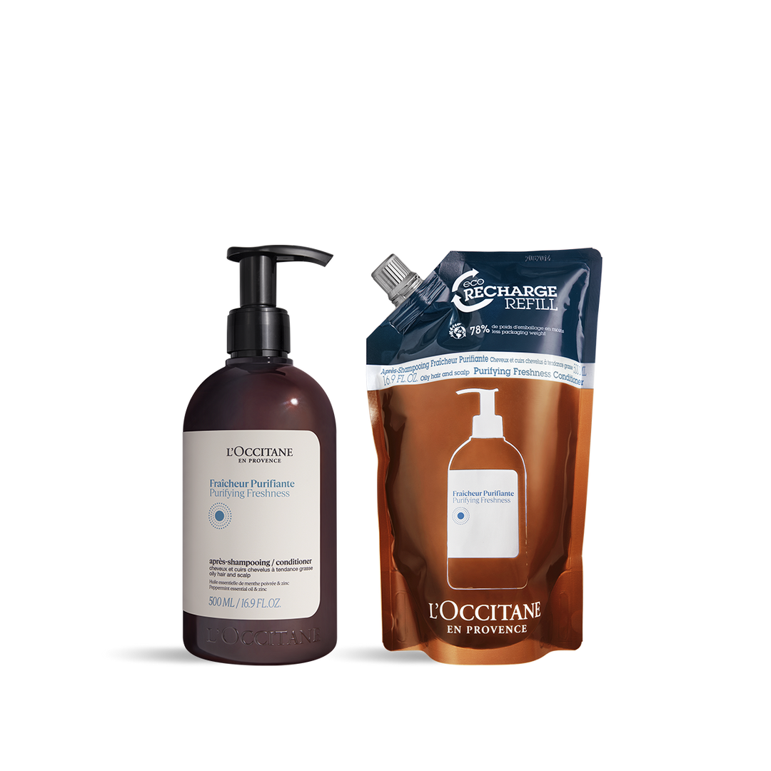 Bộ Quà Tặng L'OCCITANE Purifying Freshness Conditioner + Eco Refill Set
