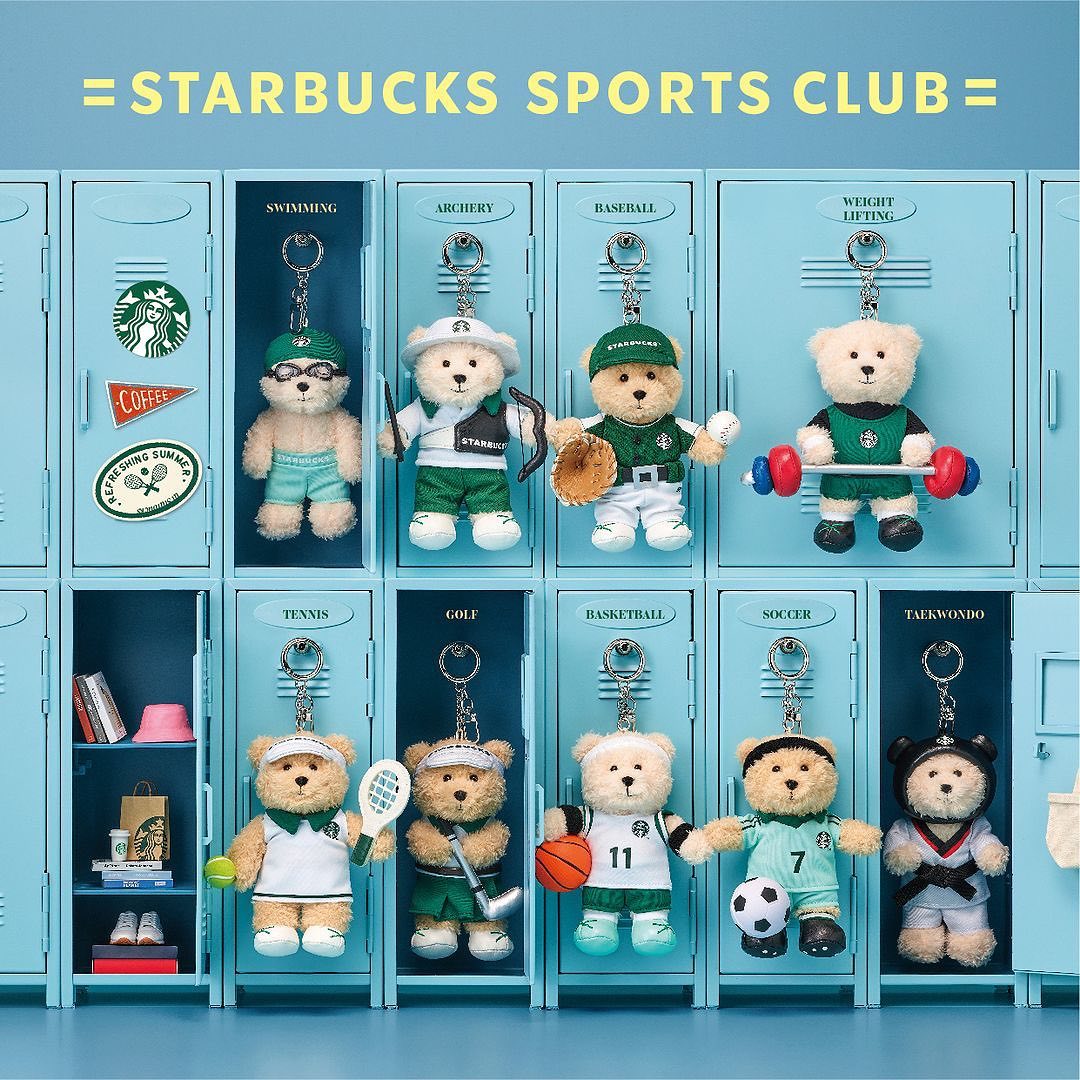 Móc Khoá STARBUCKS Sports Club Bearista Keychain Set - Kallos Vietnam