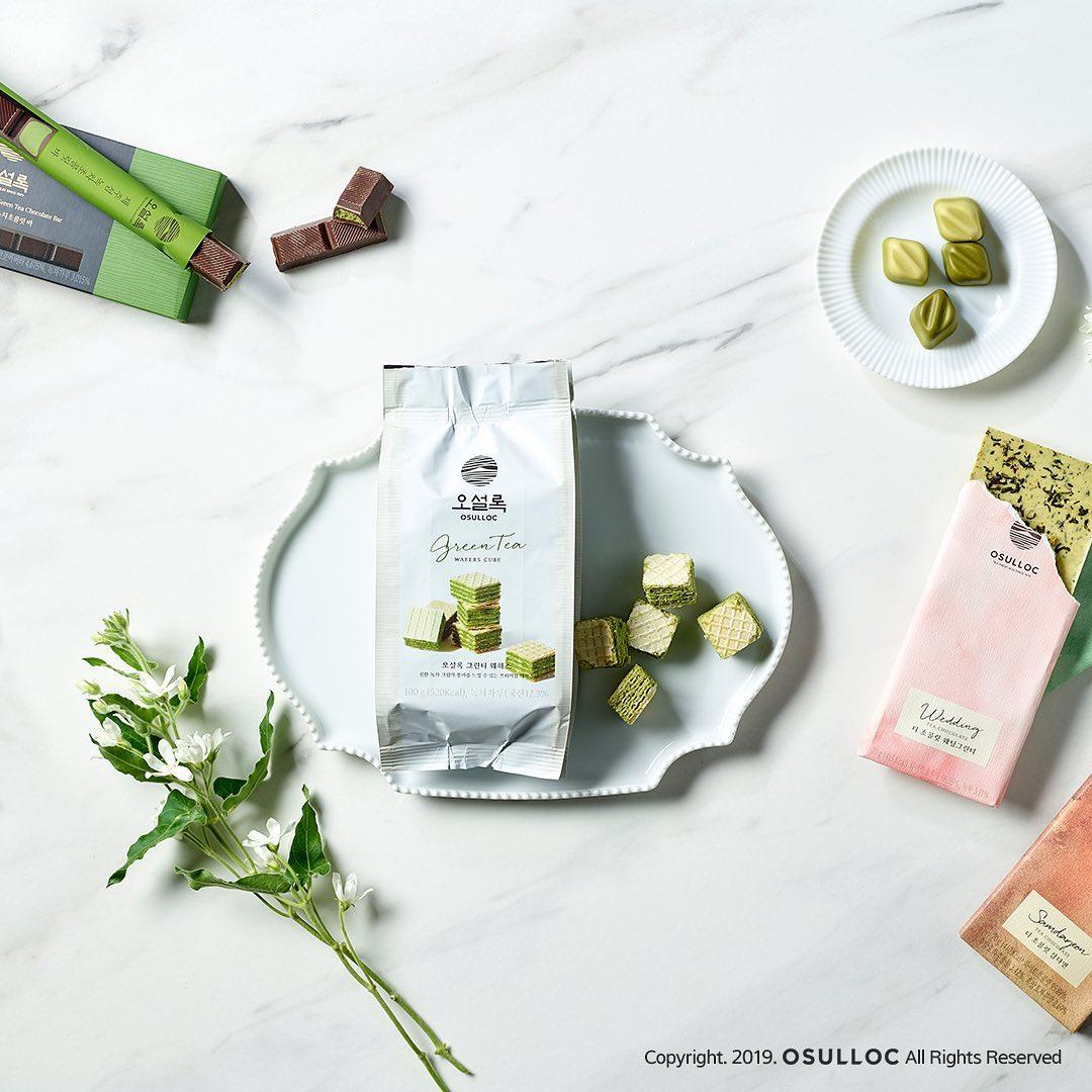 Bánh Xốp Osulloc Green Tea Wafers Cube - Kallos Vietnam