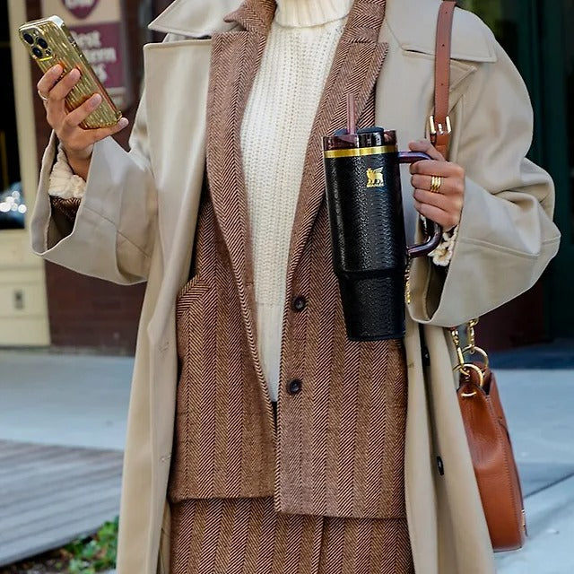 Bình Nước STANLEY Quencher Luxe H2.0 FlowState Tumbler #Black Snakeskin