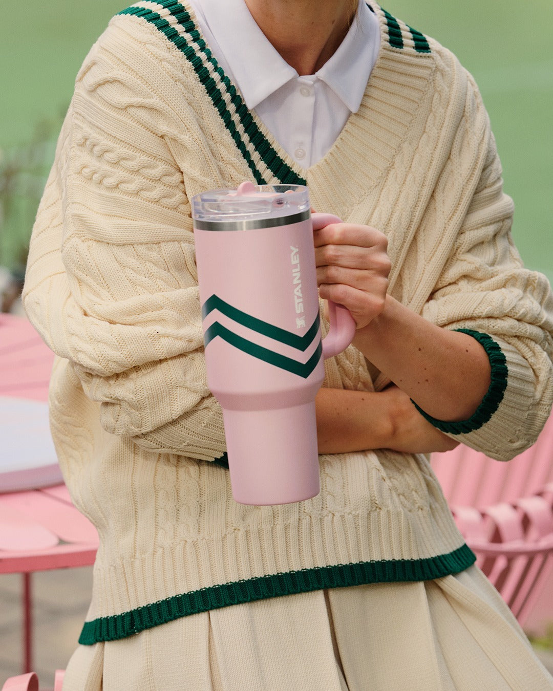 Bình Nước STANLEY Quencher ProTour Flip Straw Tumbler #Peach Whip Chevron