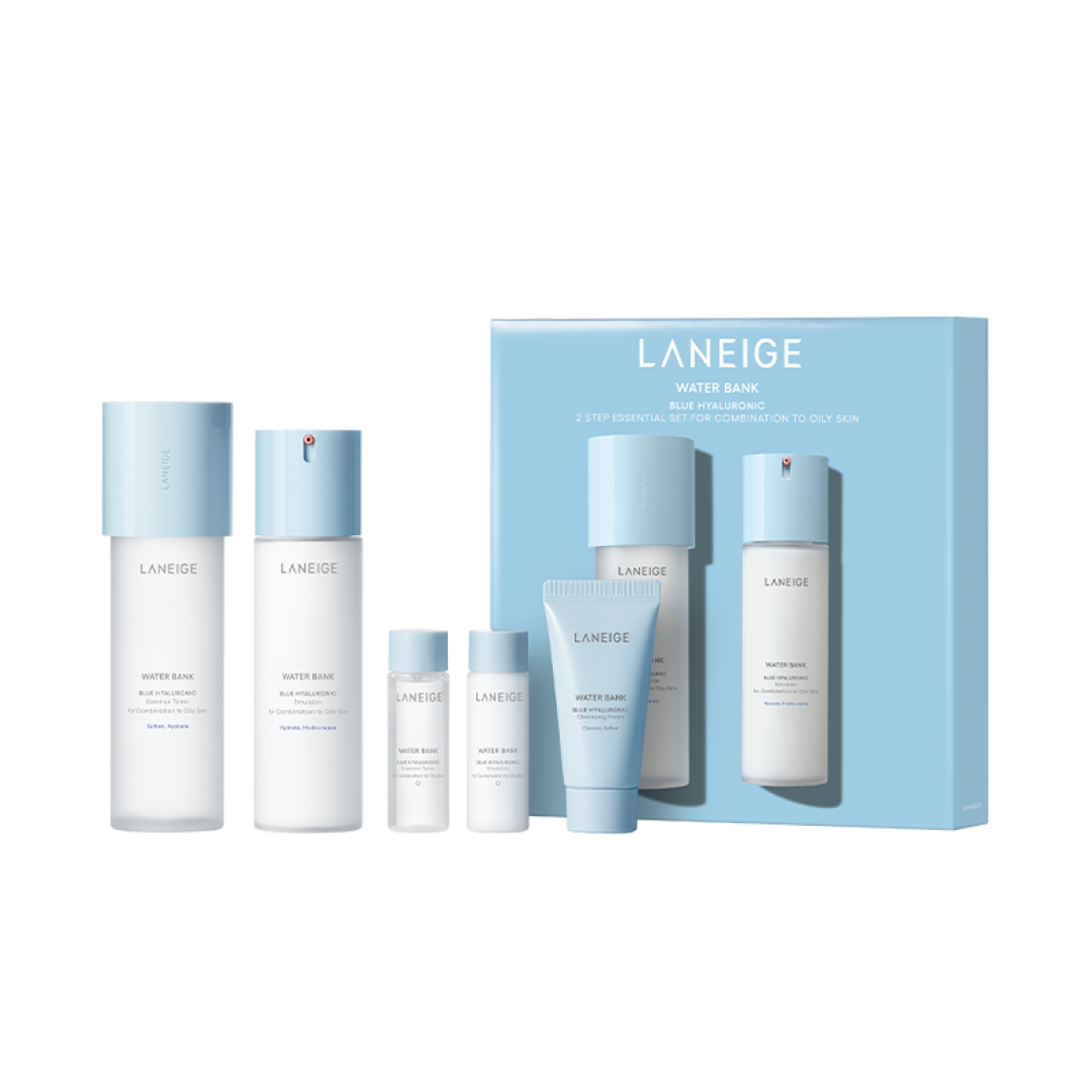 Bộ Dưỡng Da LANEIGE Water Bank Blue Hyaluronic Basic Set Oily & Combination