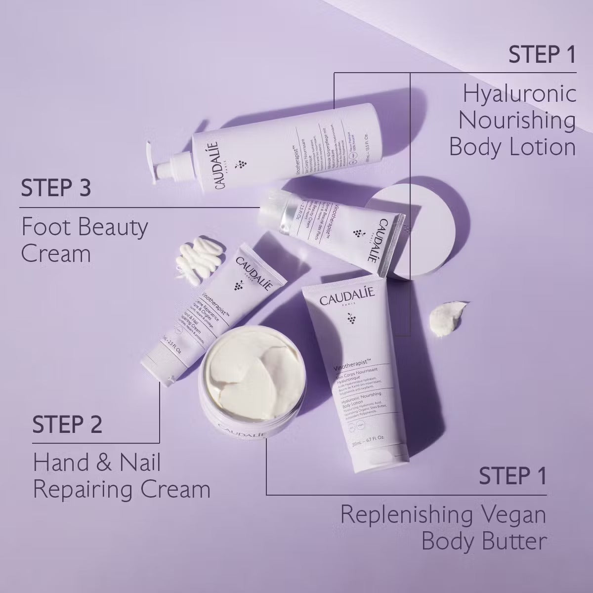 Bộ Dưỡng Thể Caudalie Vinotherapist Body Lotion & Hand Cream & Lip Balm Set