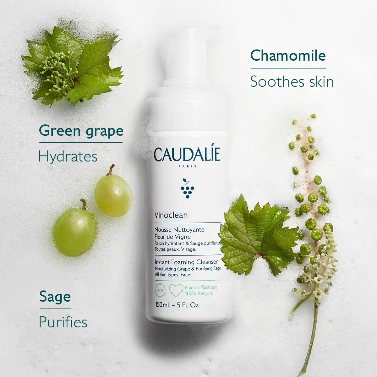 Bộ Quà Tặng Caudalie Vinoclean Cleansing Water & Cleansing Foam Set