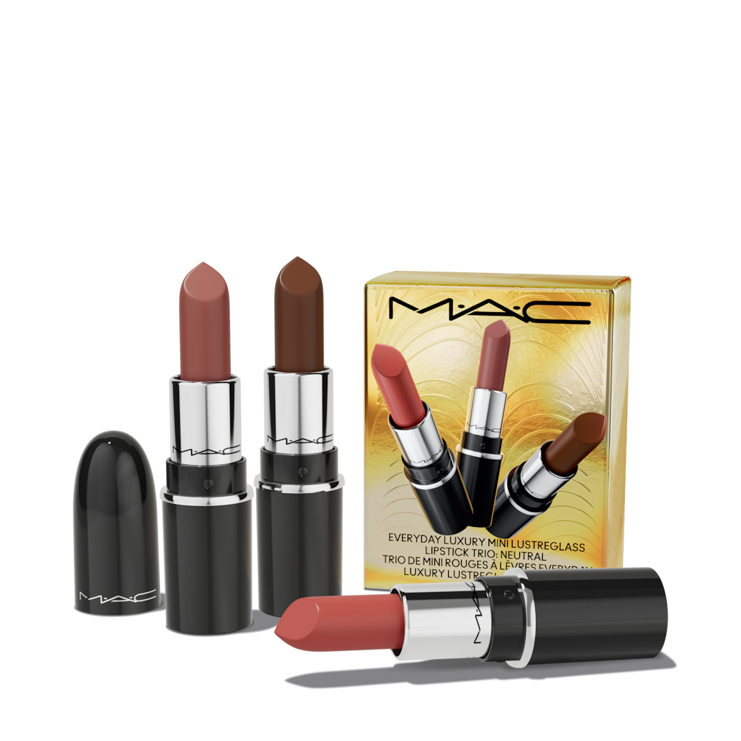 Bộ Quà Tặng MAC Everyday Luxury Mini Lustreglass Lipstick Trio #Neutral - Kallos Vietnam