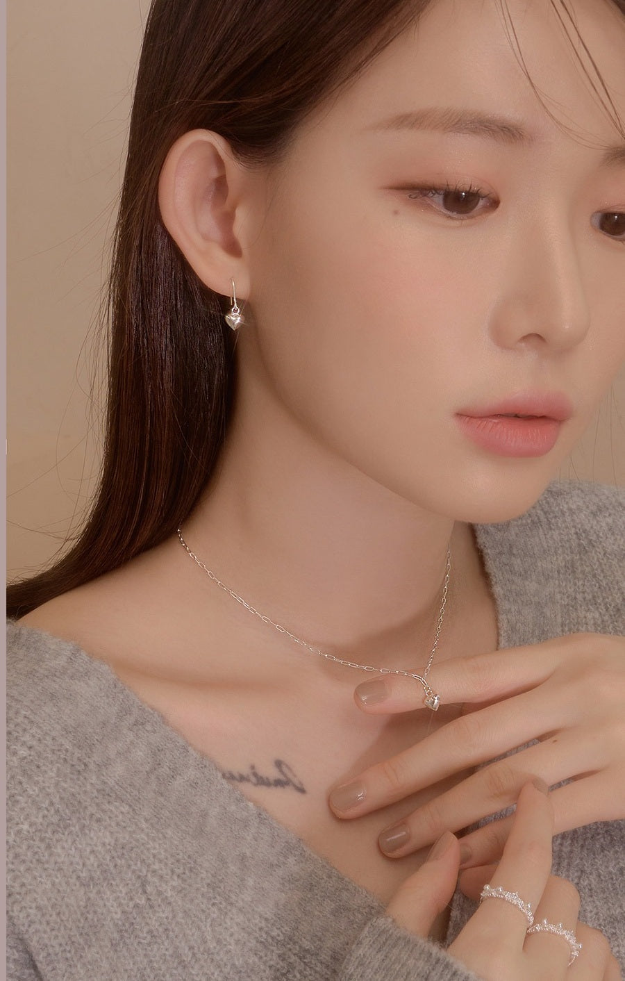 Bông Tai Wing Bling Delina Heart Earrings