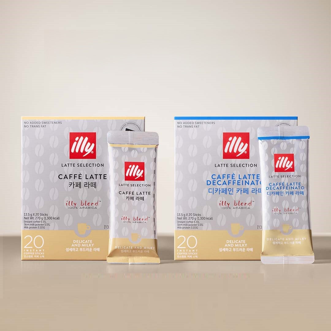 Cà Phê ILLY Caffè Latte Decaffeinato Instant Coffee Stick