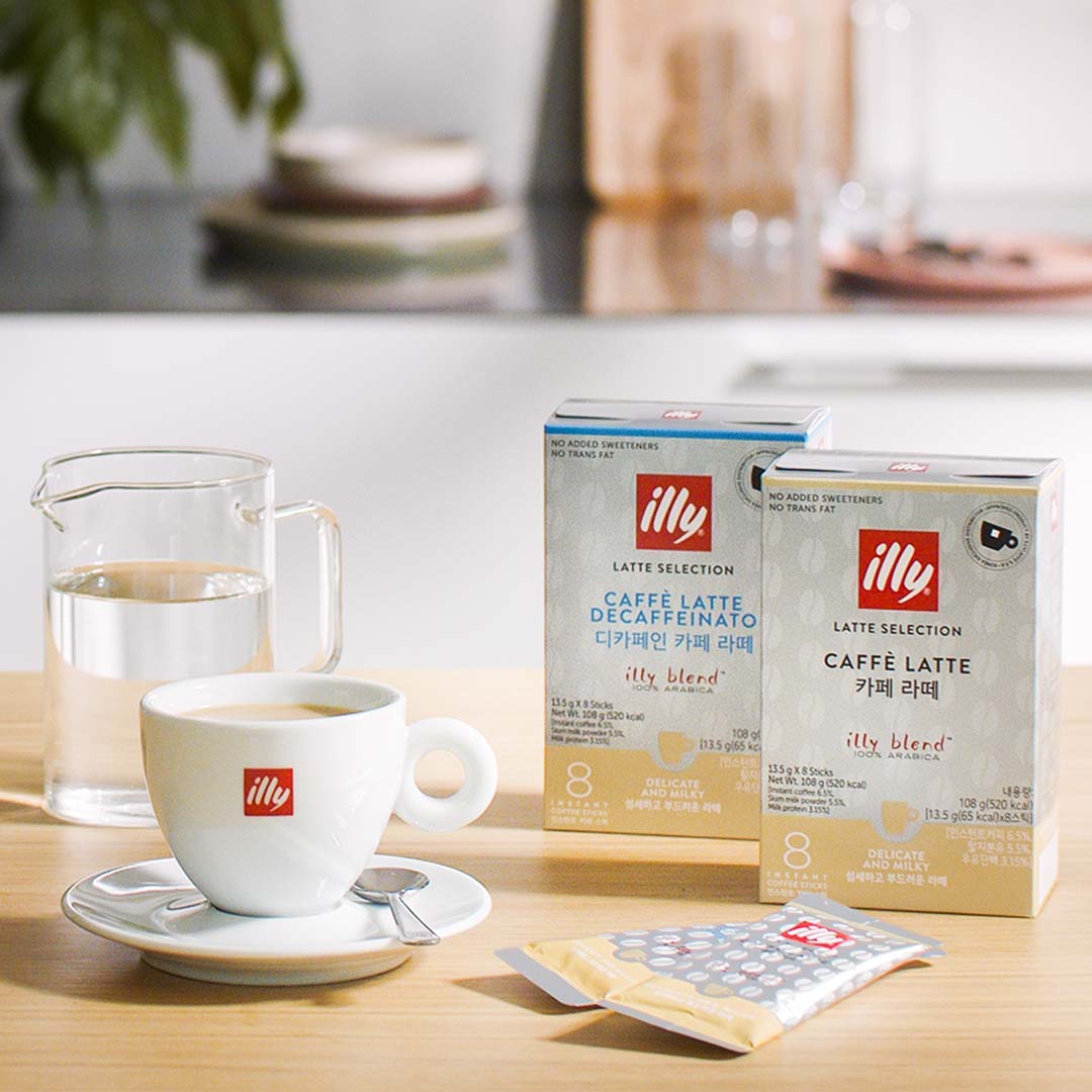 Cà Phê ILLY Caffè Latte Decaffeinato Instant Coffee Stick
