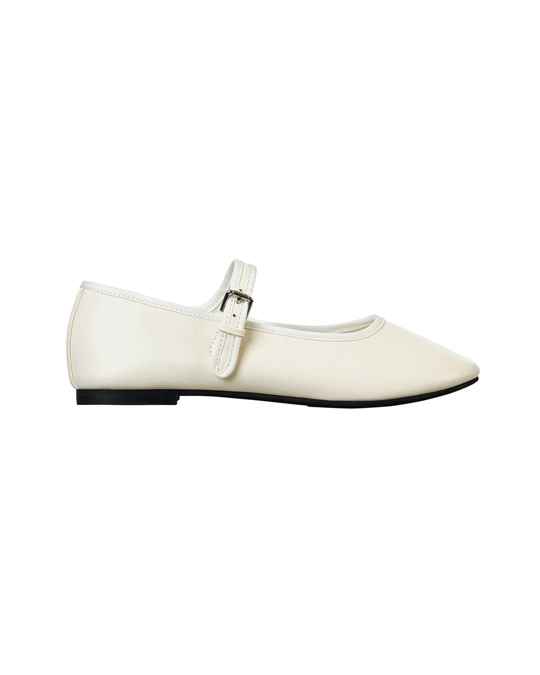 Giày Stand Oil Day Mary Jane Flat Shoes # Ivory