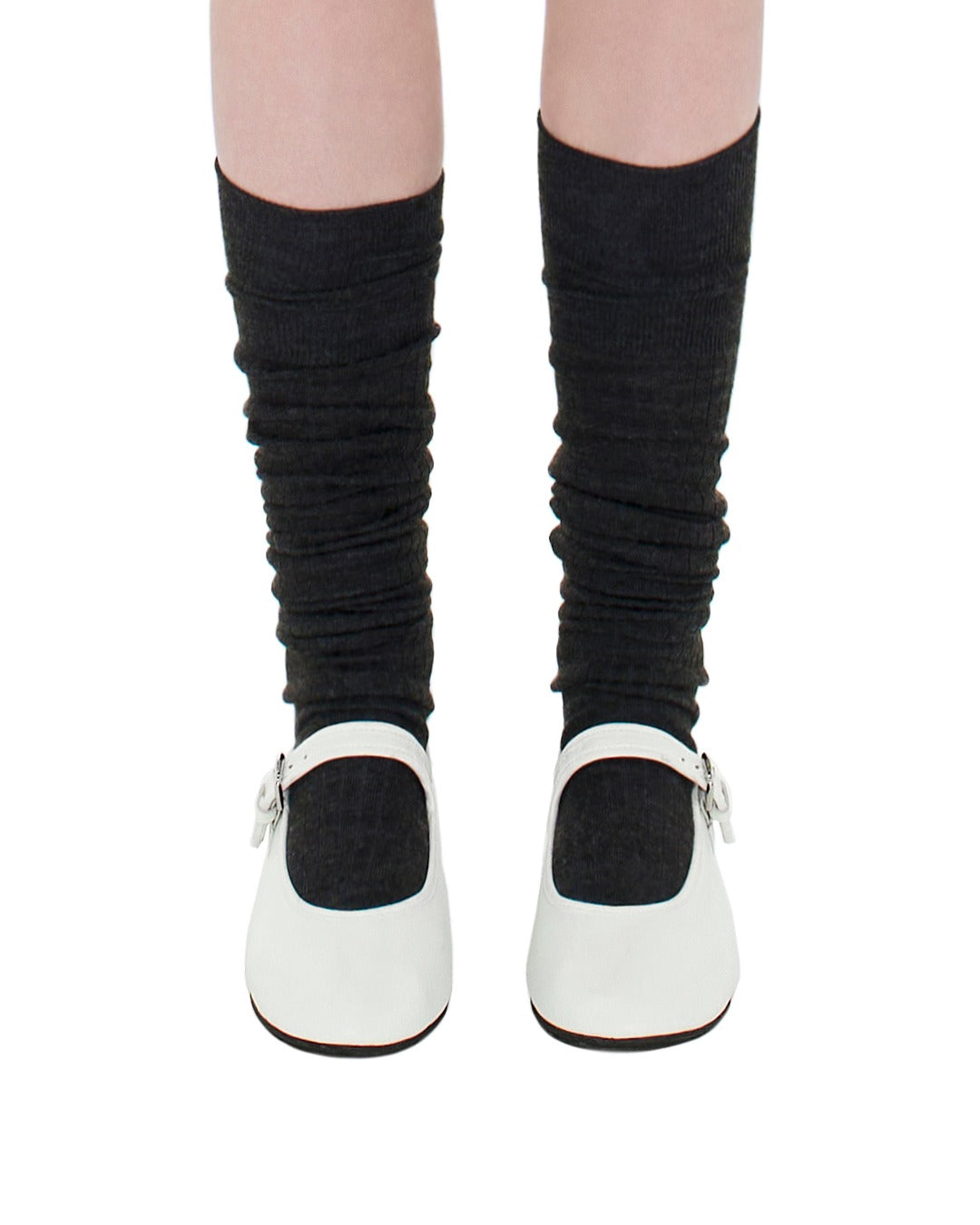 Giày Stand Oil Day Mary Jane Flat Shoes # Ivory