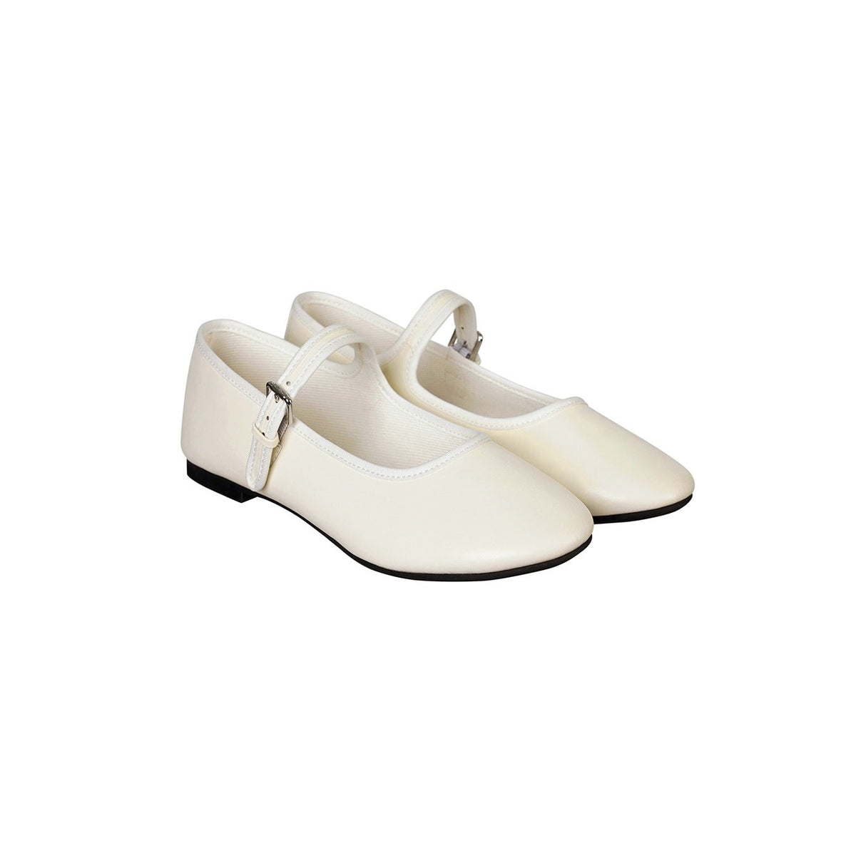 Giày Stand Oil Day Mary Jane Flat Shoes # Ivory