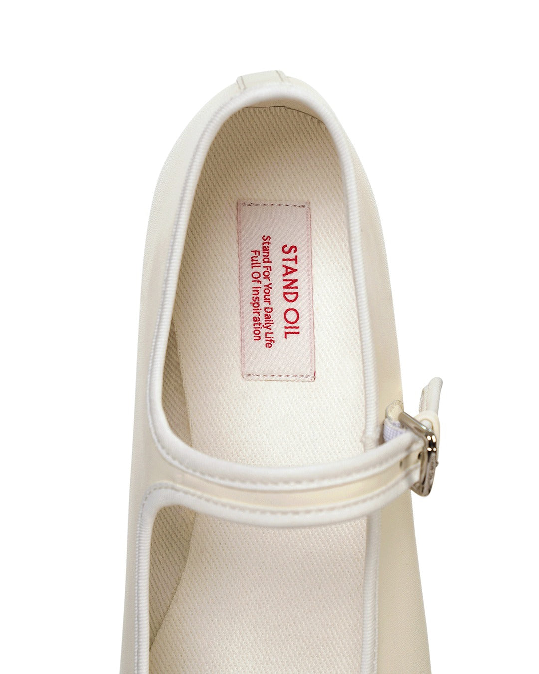 Giày Stand Oil Day Mary Jane Flat Shoes # Ivory