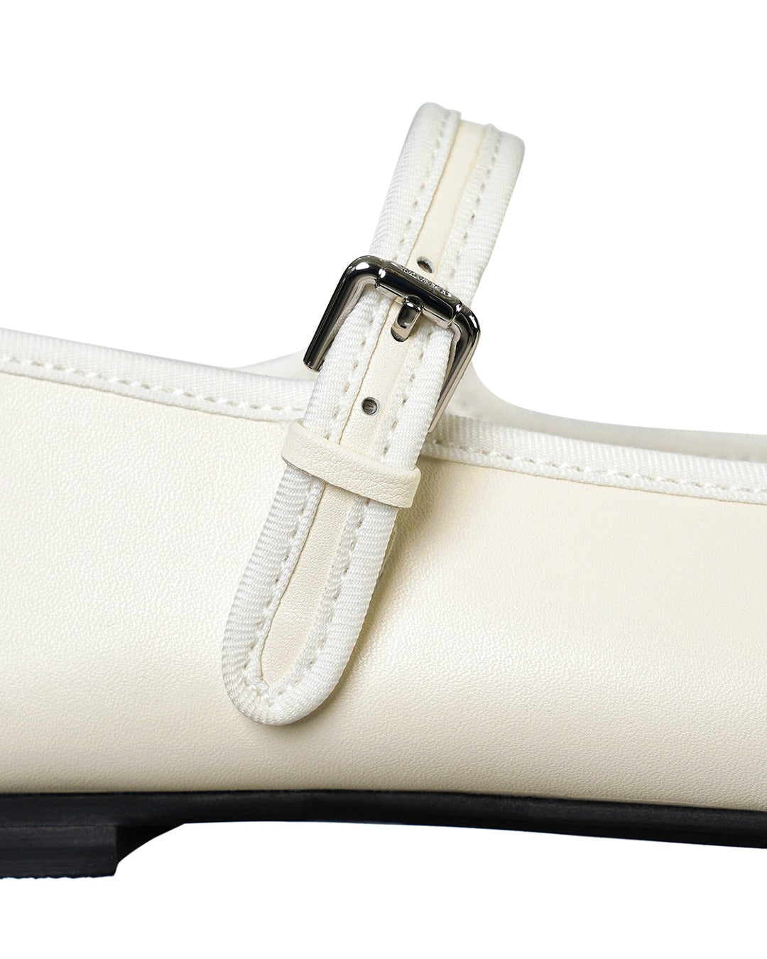 Giày Stand Oil Day Mary Jane Flat Shoes # Ivory