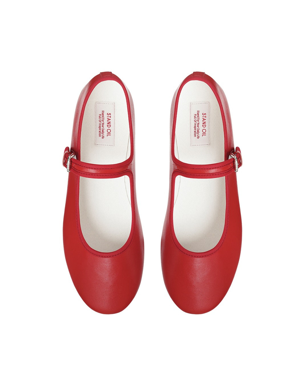 Giày Stand Oil Day Mary Jane Flat Shoes #Red