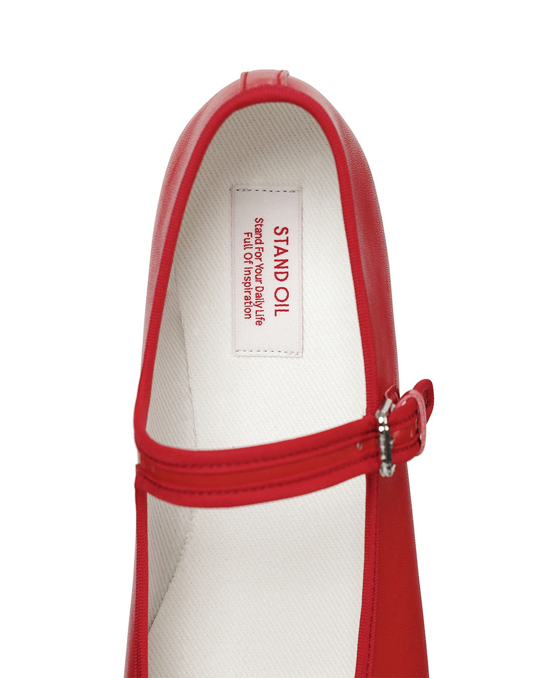 Giày Stand Oil Day Mary Jane Flat Shoes #Red