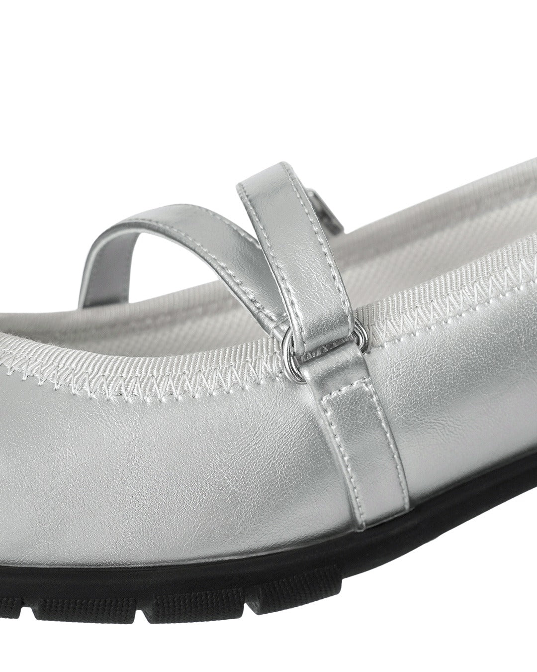 Giày Stand Oil Strap Ballet Mary Jane #Silver
