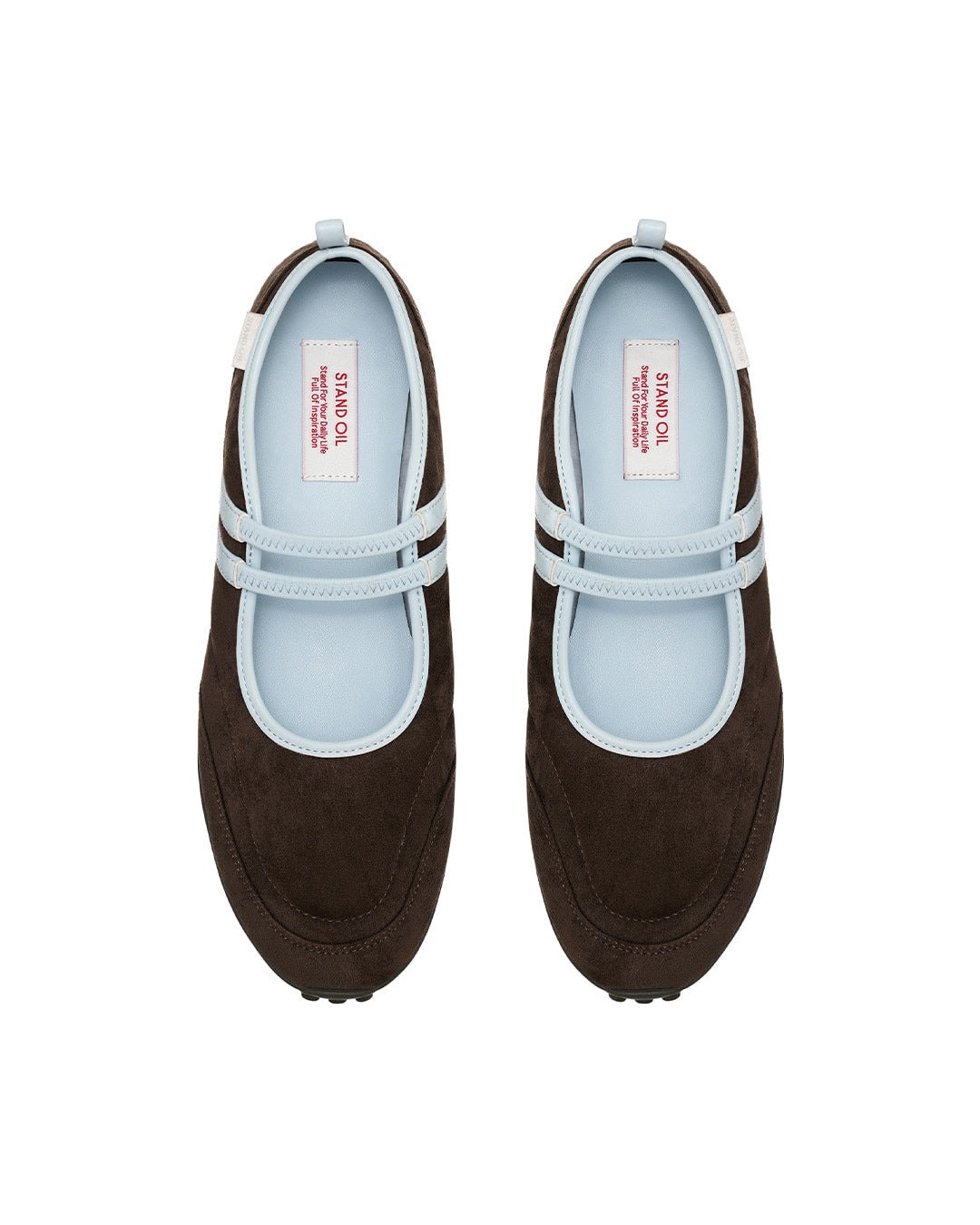 Giày Stand Oil Strap Mary Jane Sneakers #Marron Combination