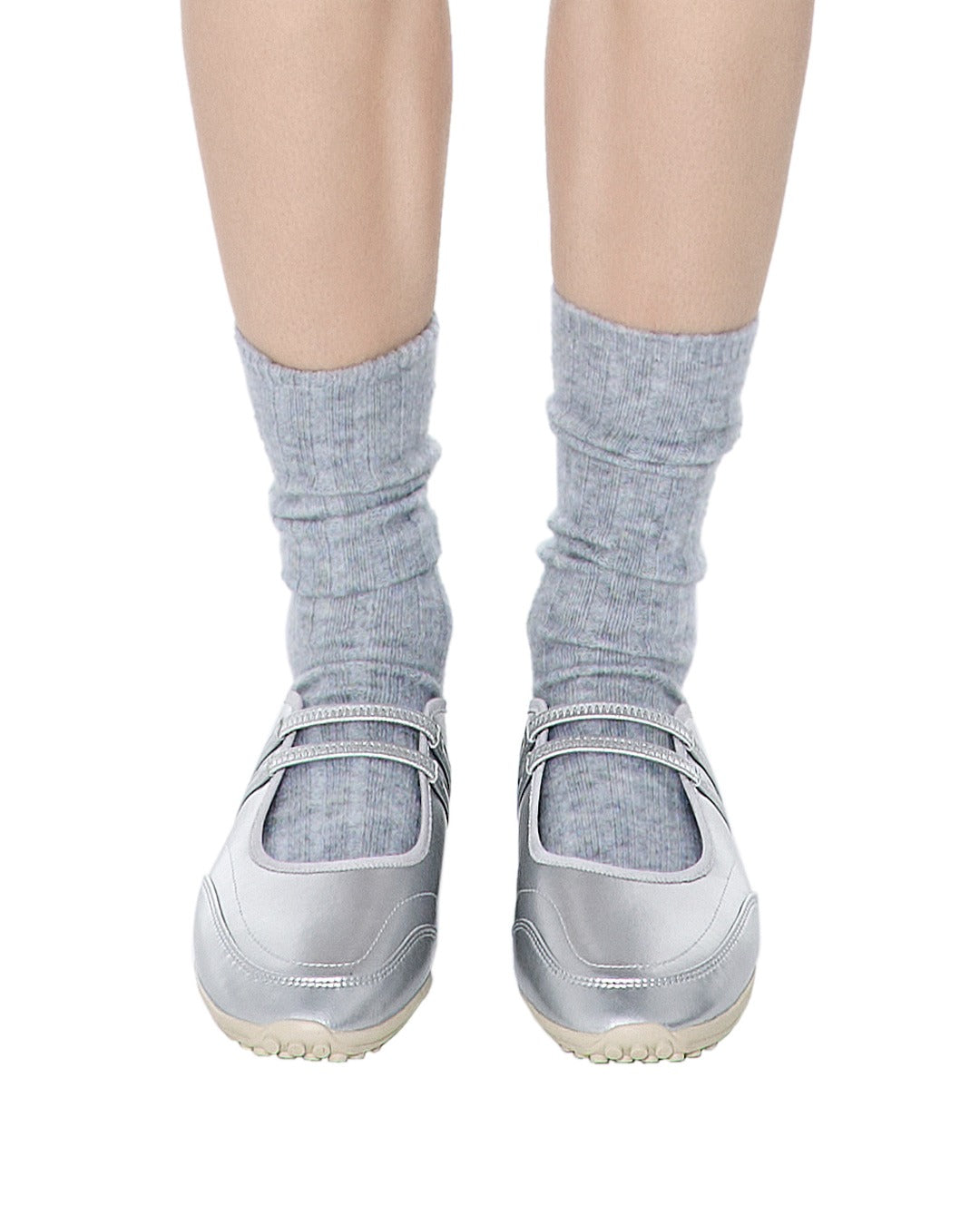 Giày Stand Oil Strap Mary Jane Sneakers #Silver