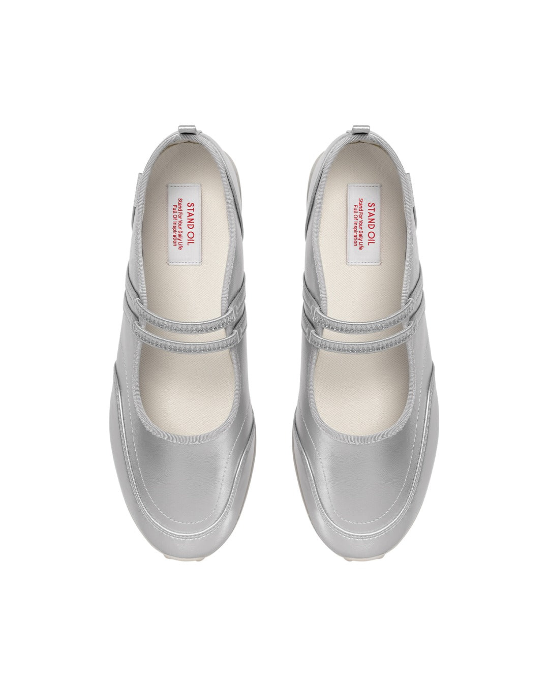 Giày Stand Oil Strap Mary Jane Sneakers #Silver