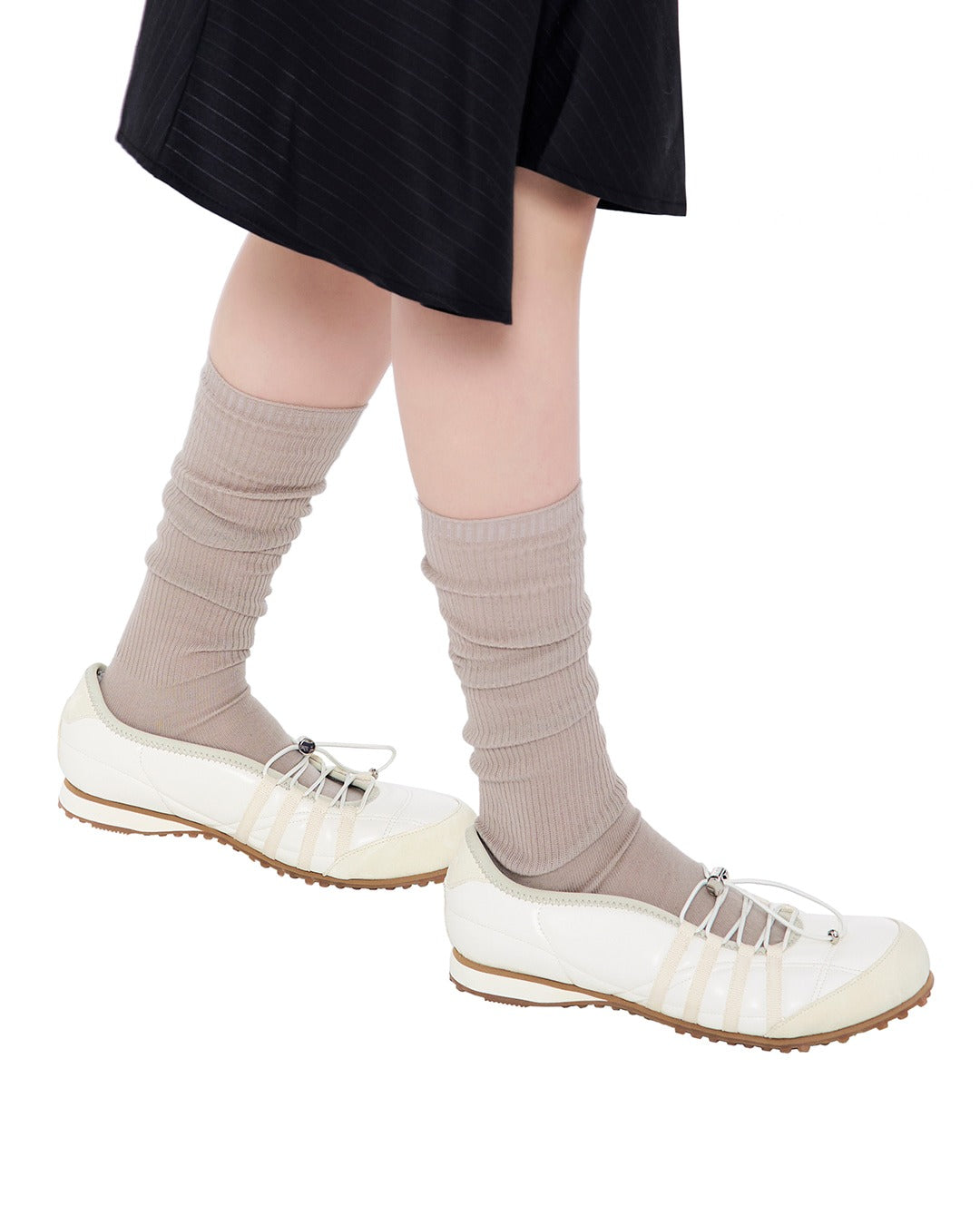 Giày Stand Oil Tie Mary Jane Sneakers #Cream