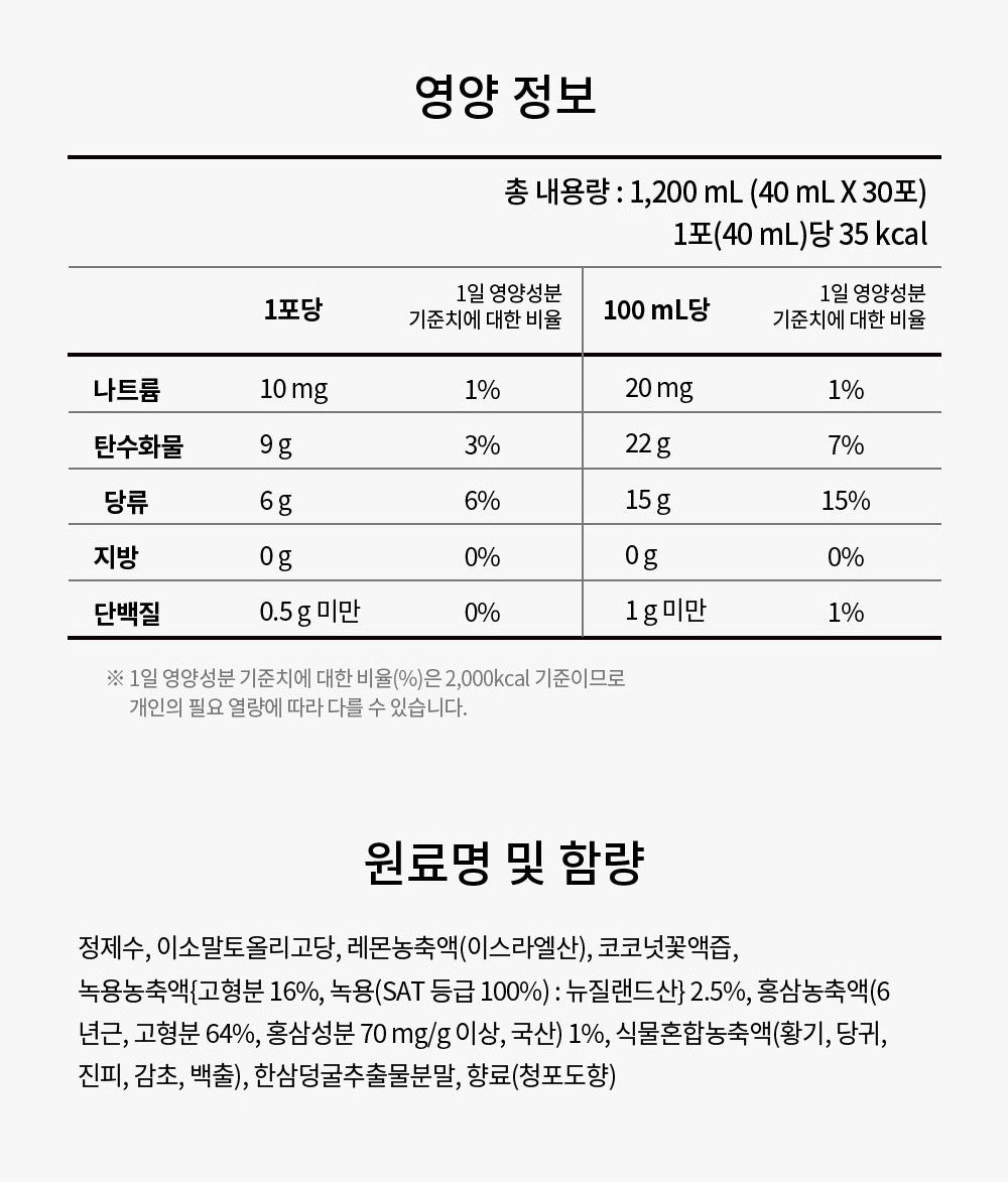 Hồng Sâm KGC Jung Kwan Jang Cheon Nok Growing #30 Days - Kallos Vietnam