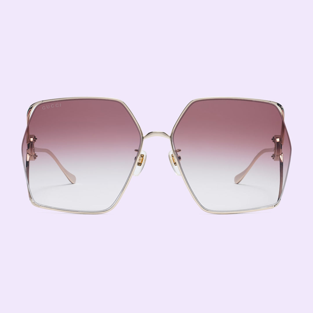 Kính Mát GUCCI Oversized Rectangular Sunglasses #Gold - Kallos Vietnam