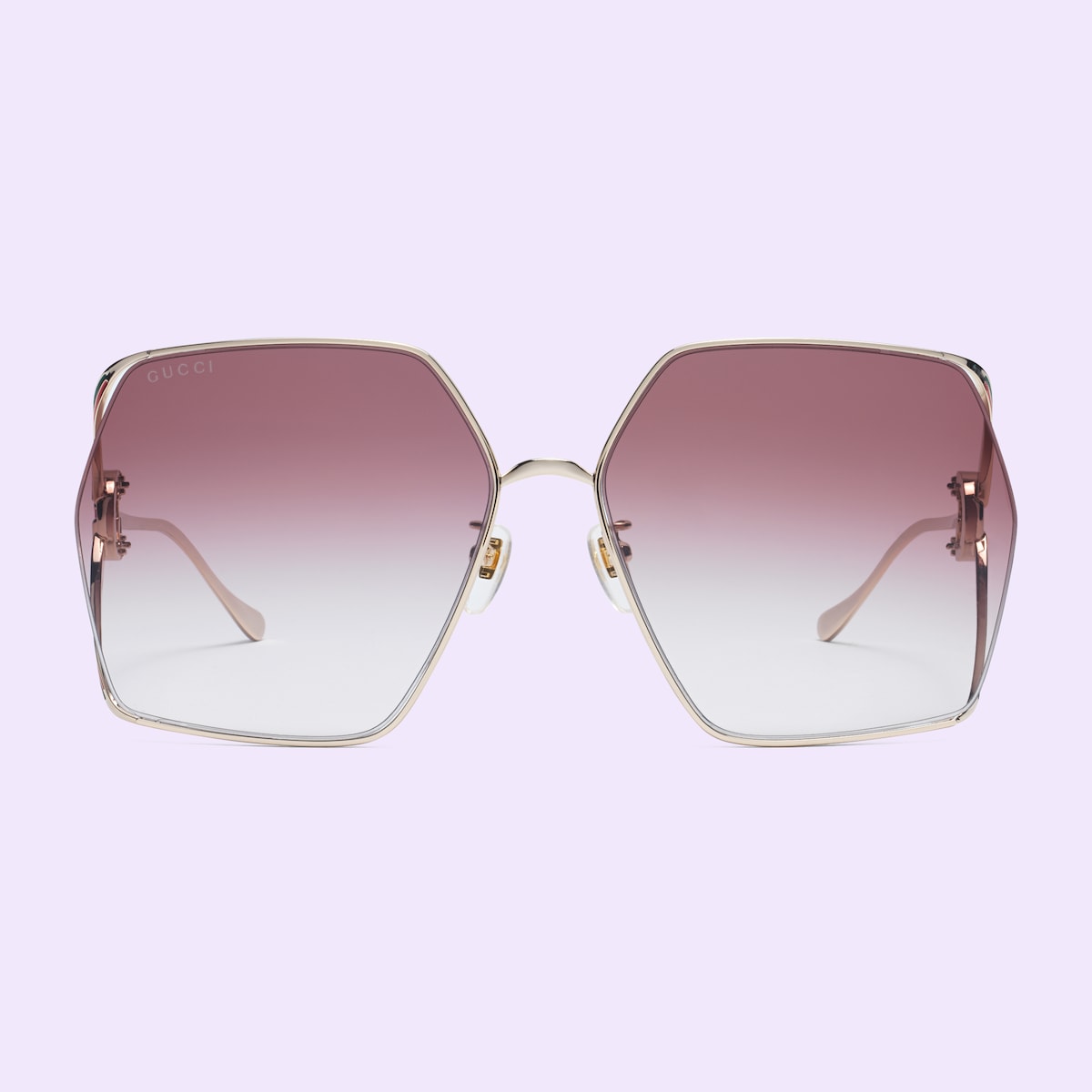 Kính Mát GUCCI Oversized Rectangular Sunglasses #Gold - Kallos Vietnam
