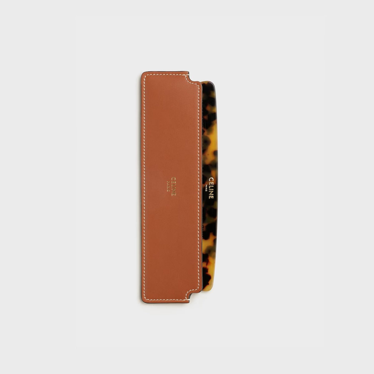 Lược CELINE Hair Comb With Case In Natural Calfskin #Tan