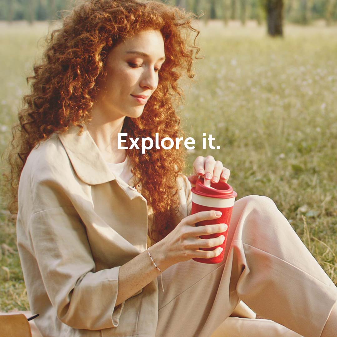 Ly ILLY Travel Mug Zagnoli Matte Red