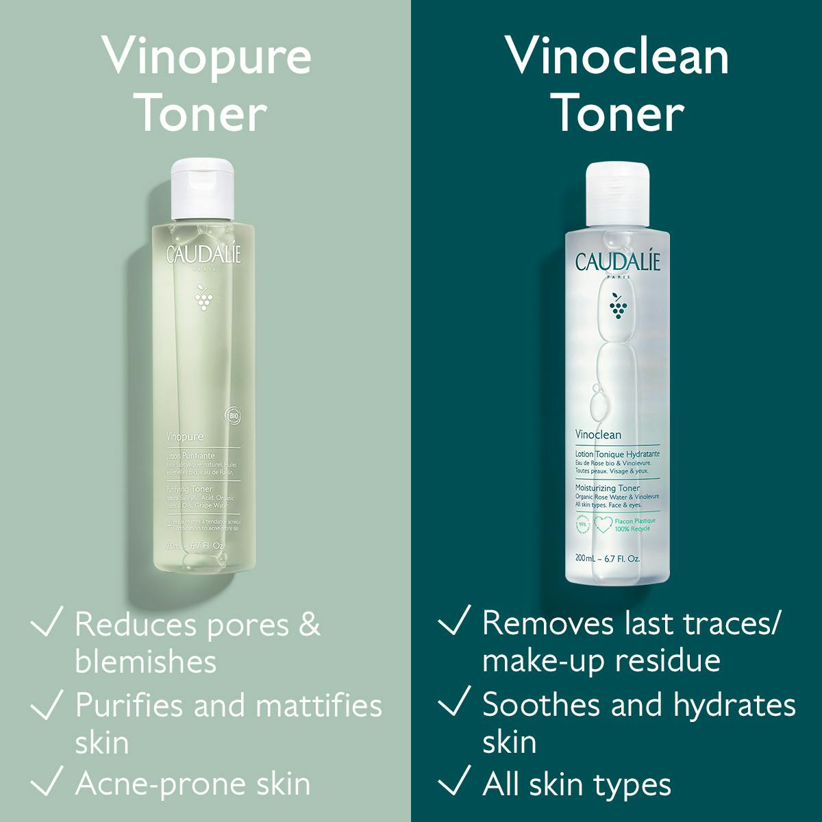 Nước Hoa Hồng Caudalie Vinoclean Moisturizing Toner #100 mL