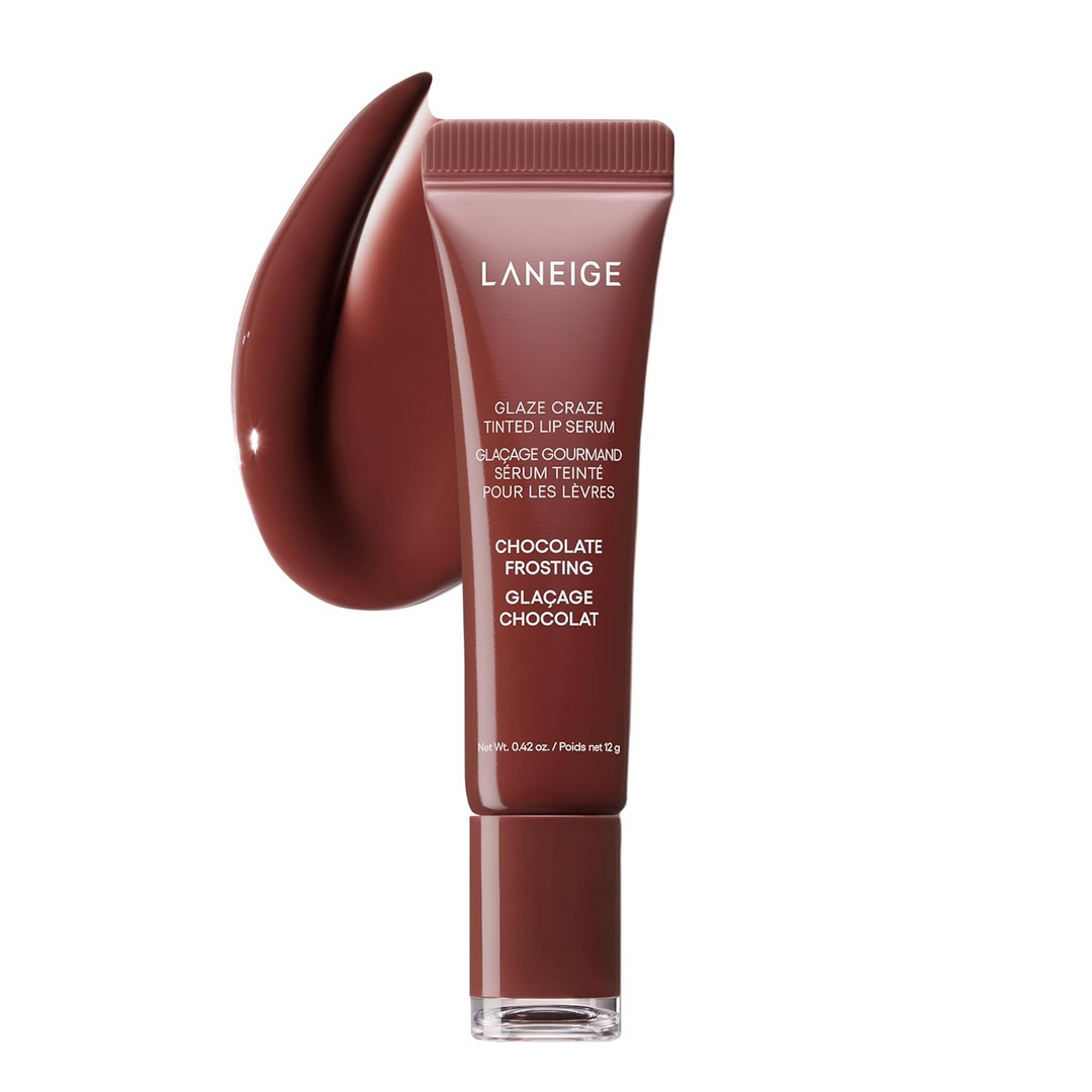 Son LANEIGE Glaze Craze Tinted Lip Serum #Chocolate Frosting - Warm Brown