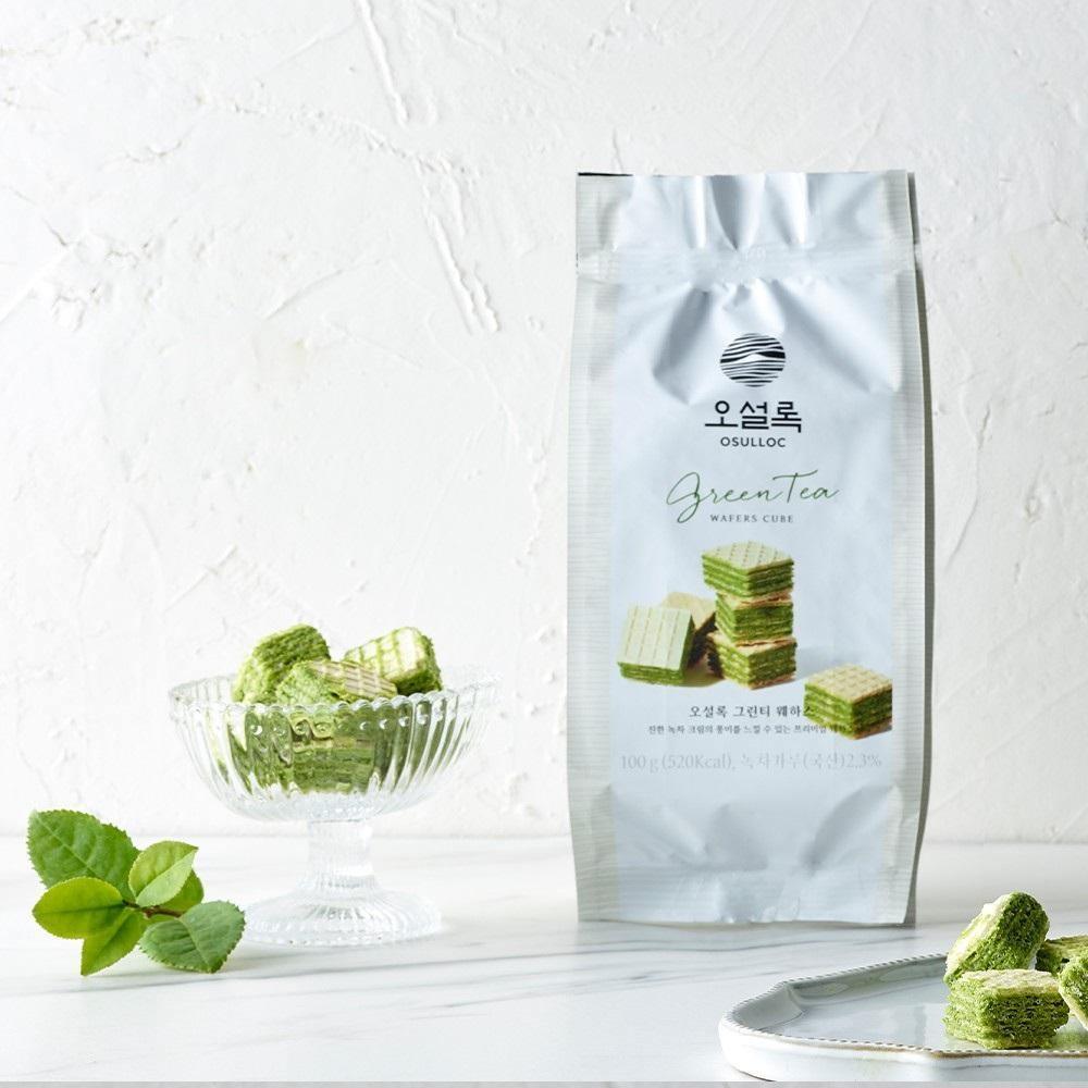 Bánh Xốp Osulloc Green Tea Wafers Cube - Kallos Vietnam