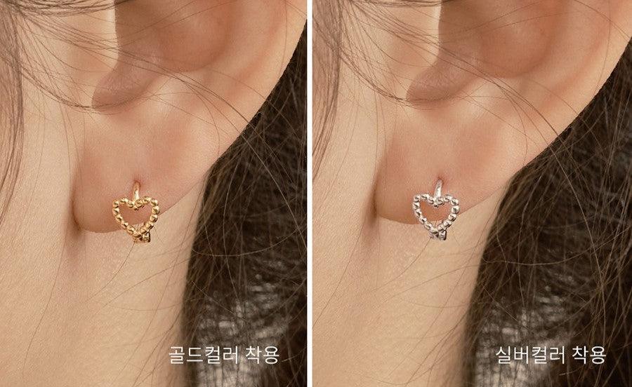 Bông Tai Wing Bling Ball And Heart Hoop Earrings - Kallos Vietnam