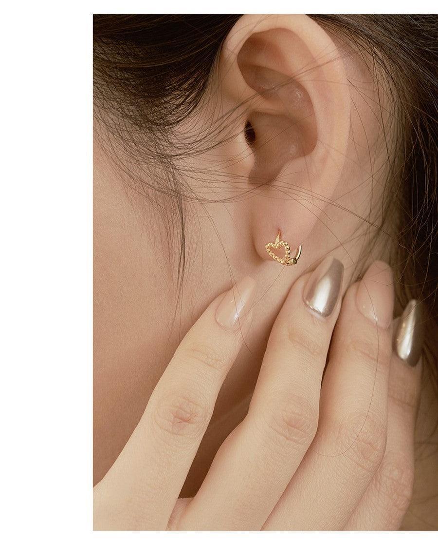 Bông Tai Wing Bling Ball And Heart Hoop Earrings - Kallos Vietnam