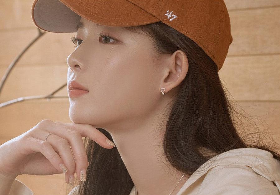 Bông Tai Wing Bling Ball And Heart Hoop Earrings - Kallos Vietnam