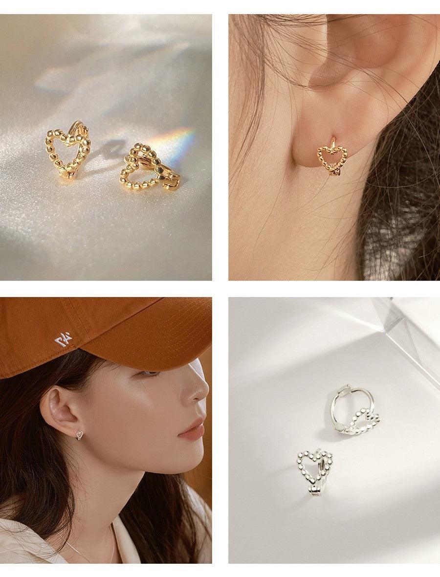 Bông Tai Wing Bling Ball And Heart Hoop Earrings - Kallos Vietnam