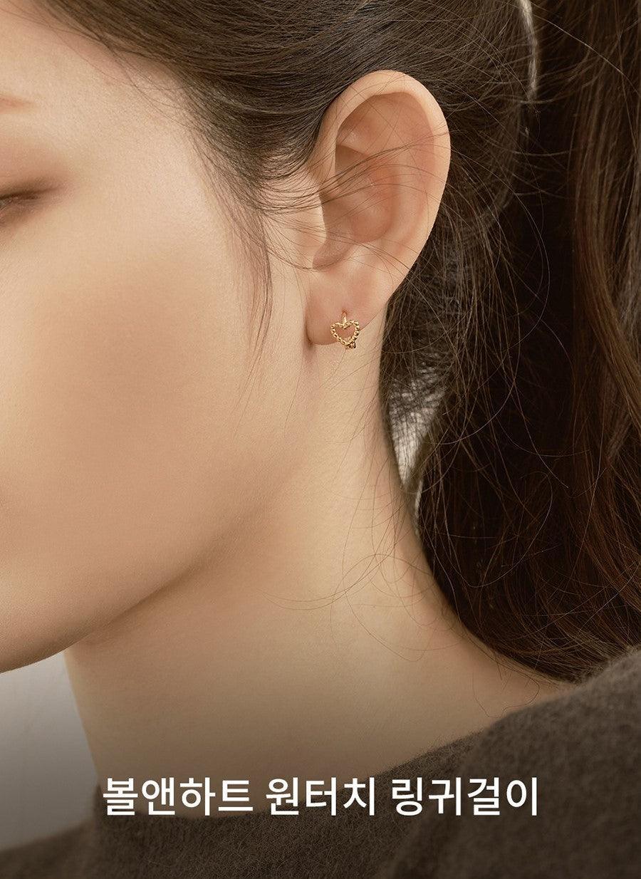 Bông Tai Wing Bling Ball And Heart Hoop Earrings - Kallos Vietnam