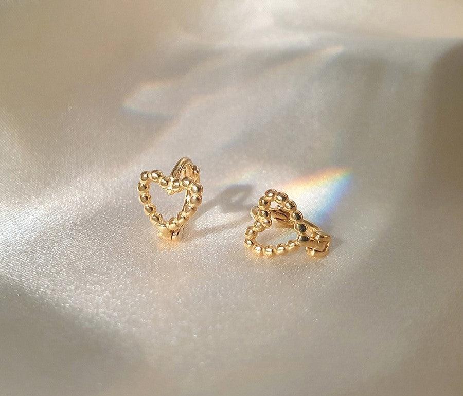 Bông Tai Wing Bling Ball And Heart Hoop Earrings - Kallos Vietnam