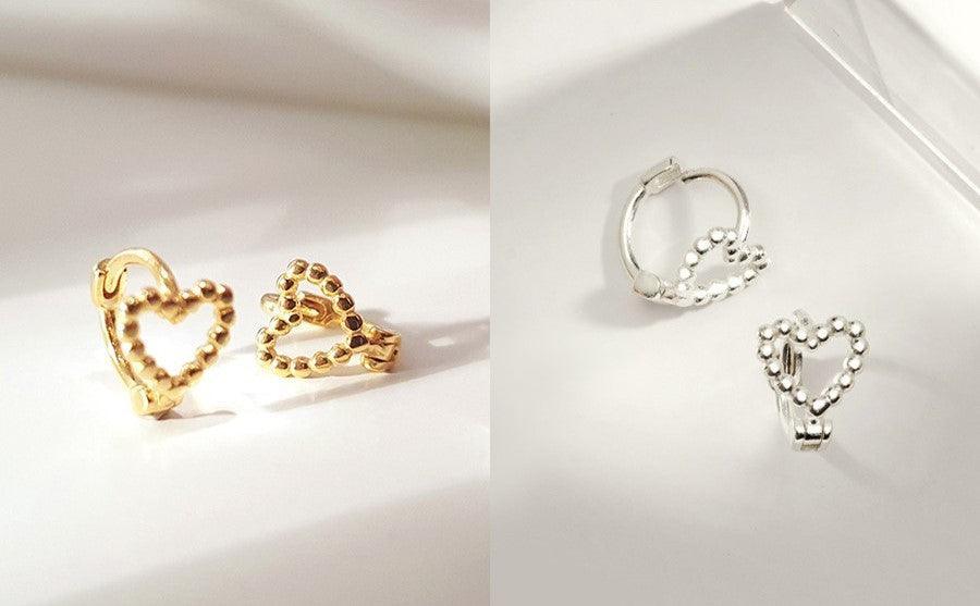 Bông Tai Wing Bling Ball And Heart Hoop Earrings - Kallos Vietnam