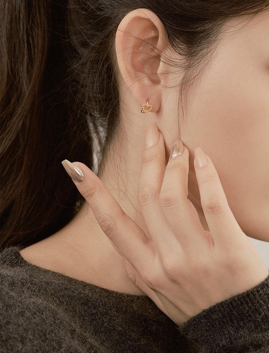 Bông Tai Wing Bling Ball And Heart Hoop Earrings - Kallos Vietnam