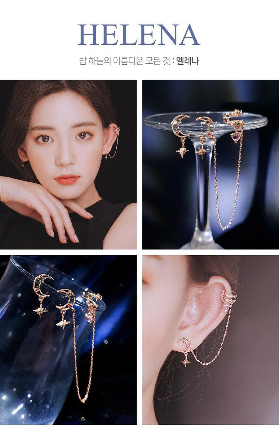 Bông Tai Wing Bling Helena Two Pin Earrings With Ear Cuff - Kallos Vietnam