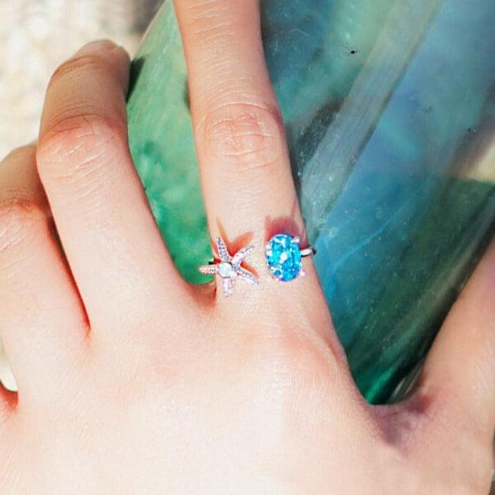 Nhẫn Wing Bling Blue Crystal Adria Ring - Kallos Vietnam