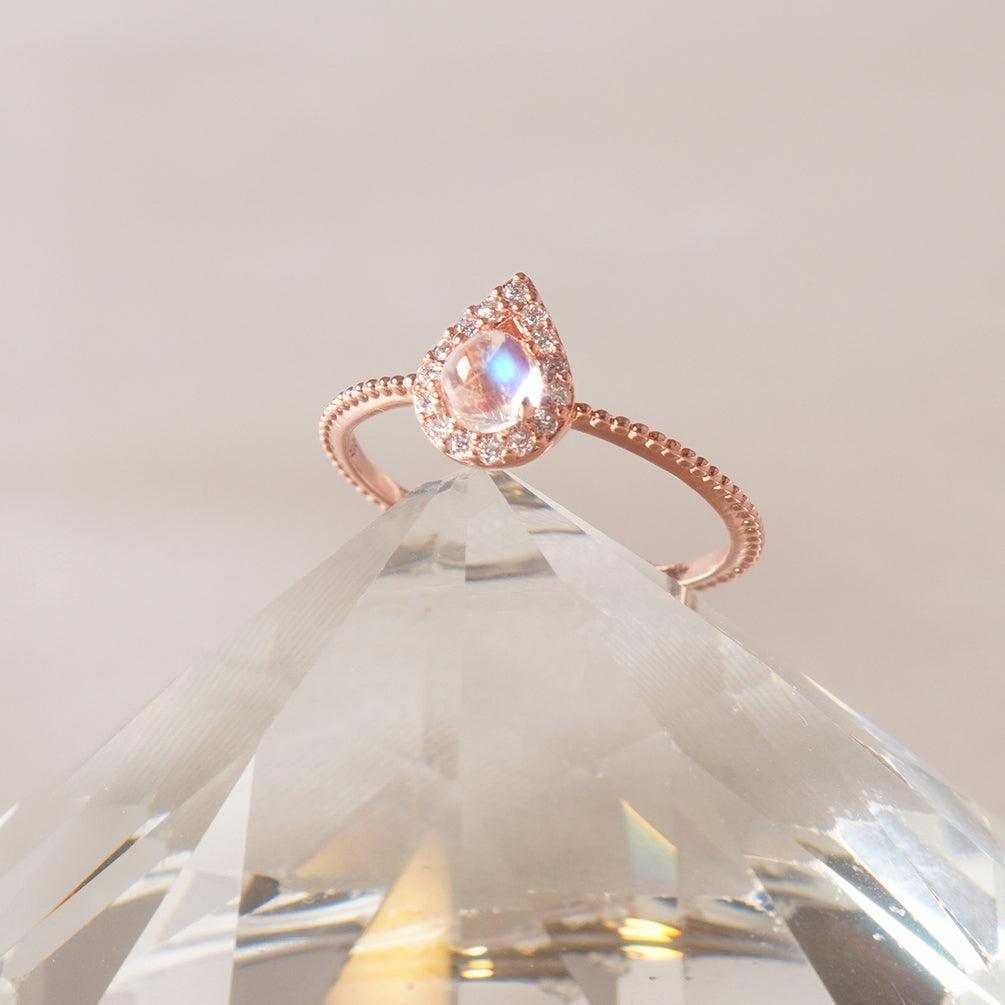 Nhẫn Wing Bling Natural Moonstone Tears Ring - Kallos Vietnam