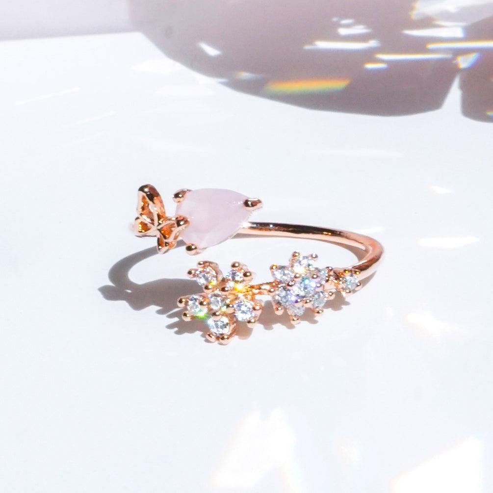 Nhẫn Wing Bling Rose Crystal Muse Ring - Kallos Vietnam