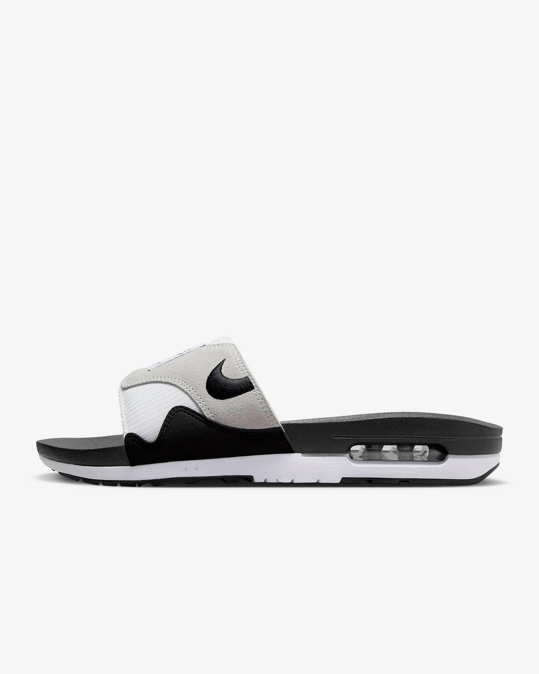 Dép Air Max 1 Men Slides #White Black - Kallos Vietnam