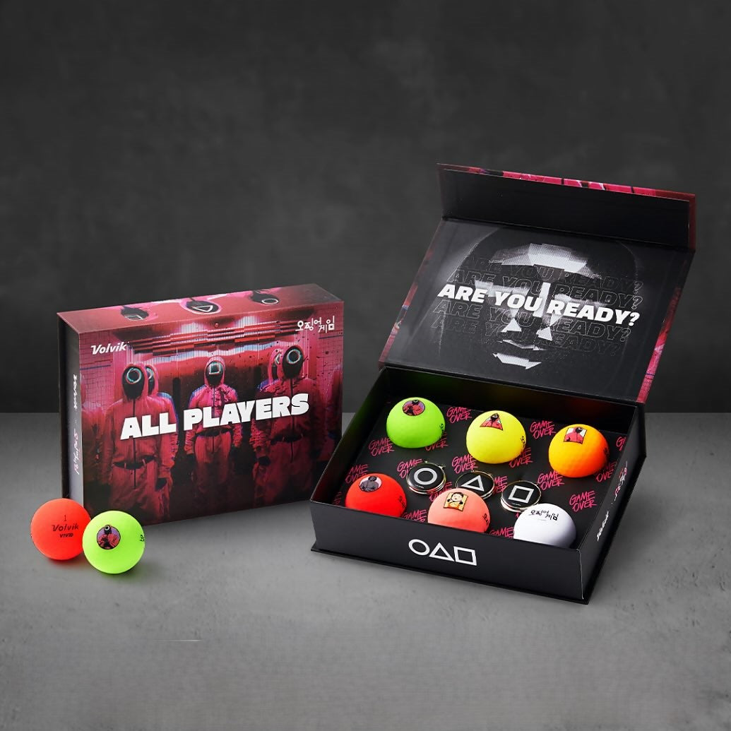 Bộ Bóng Golf VOLVIK Squid Game Special 6 Ball Golf + 3 Ball Markers Set - Kallos Vietnam