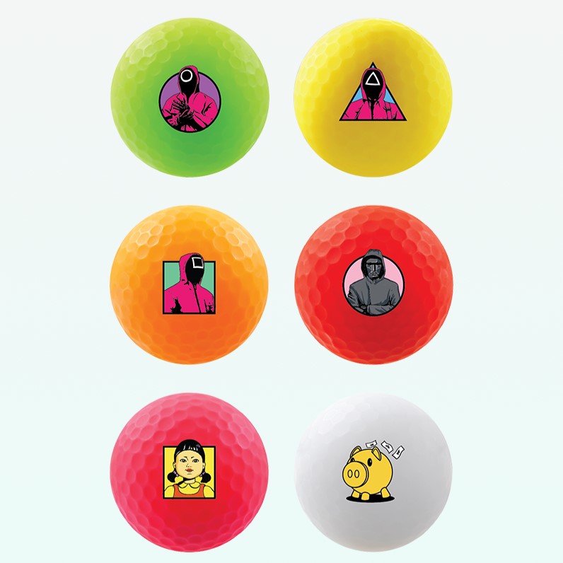 Bộ Bóng Golf VOLVIK Squid Game Special 6 Ball Golf + 3 Ball Markers Set - Kallos Vietnam