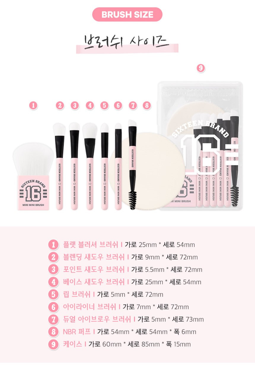Bộ Cọ Trang Điểm 16 Brand Mini Mini Brush Kit - Kallos Vietnam